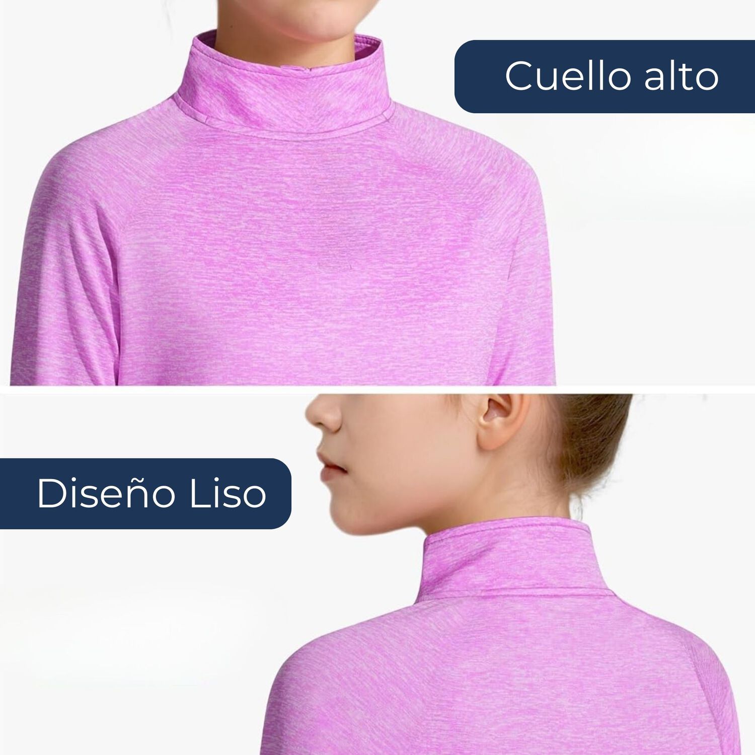 Pack 6 Camisetas Poleras Polar Cuello Beatle Ni&ntilde;a Primera Capa image number 5.0