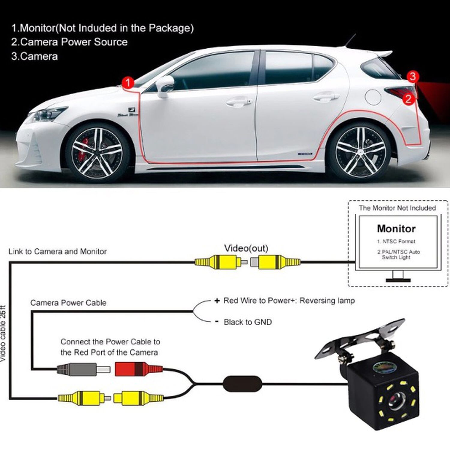 Camara Retroceso Trasera Para Auto 12 Led Nocturna Coche Full Hd Se Conecta A Radio Android image number 7.0