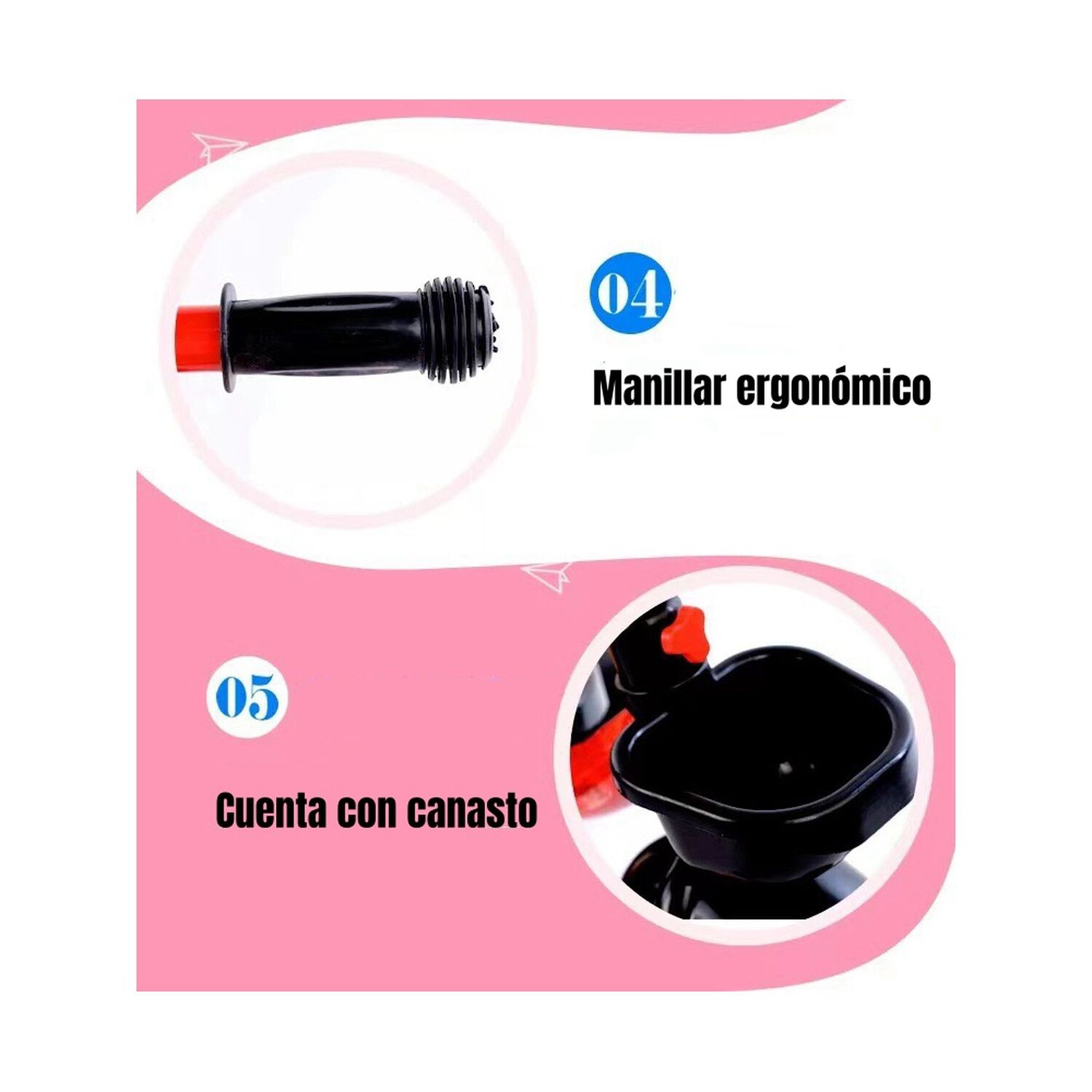 Triciclo Infantil Con Canastos 5 A&ntilde;os Unix Rosado Lubabycas image number 3.0
