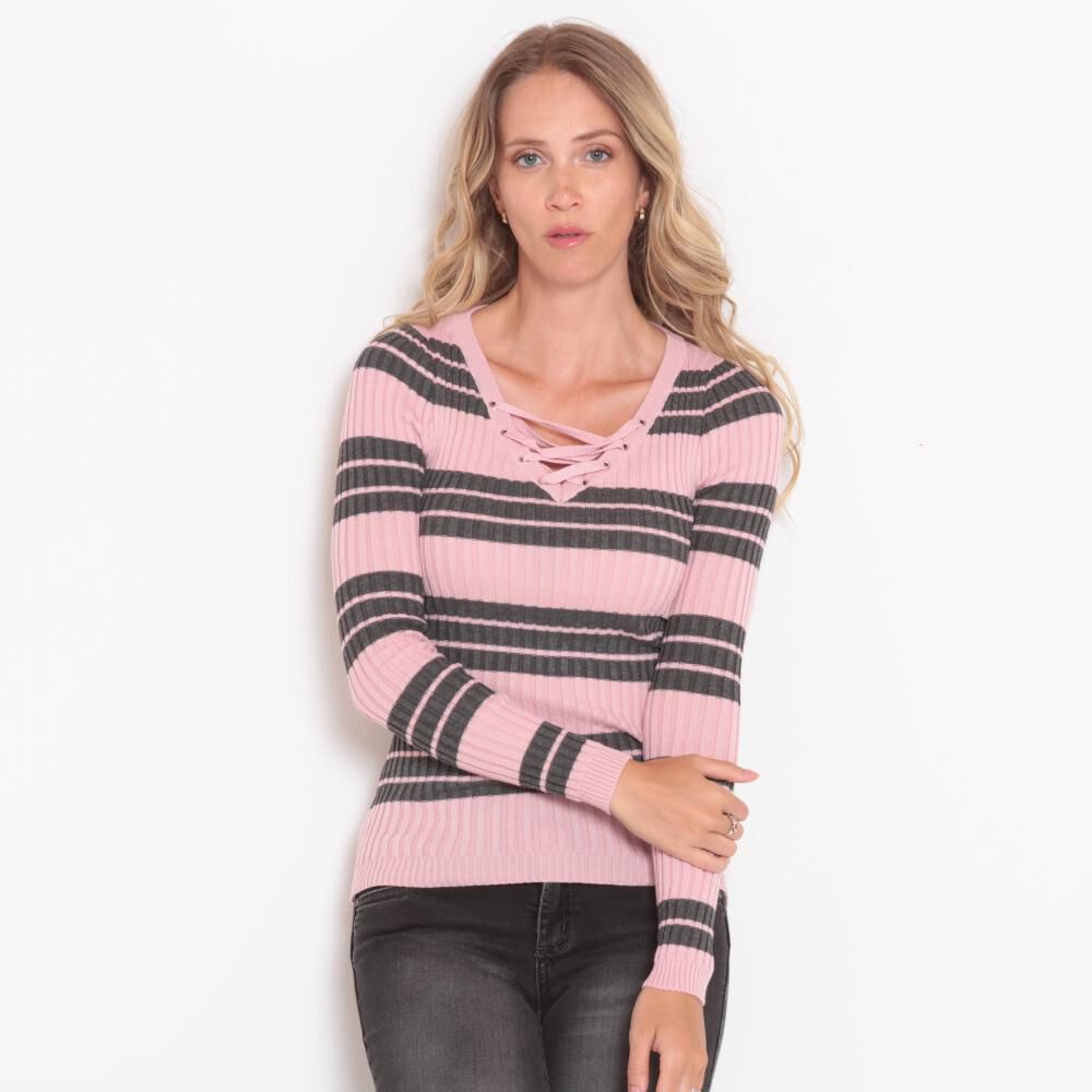 Sweater Liso Cuello V Mujer Wados image number 0.0