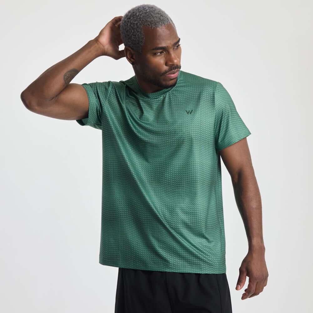 Polera Deportiva Lisa Slim Manga Corta Cuello Redondo Hombre Wetland image number 0.0