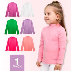 Camiseta Polera Polar Cuello Alto Niña Primera Capa