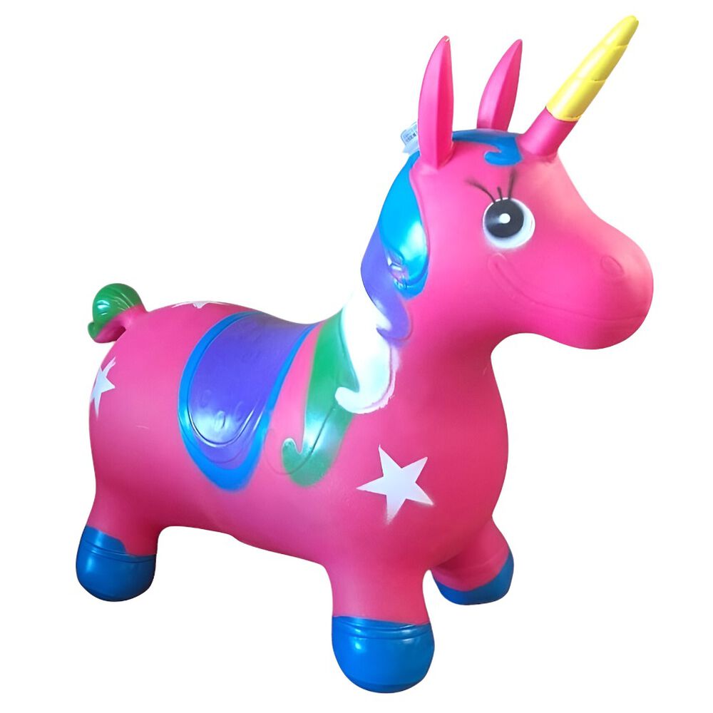 Unicornio Saltarín Inflable Con Sonido Fucsia image number 1.0