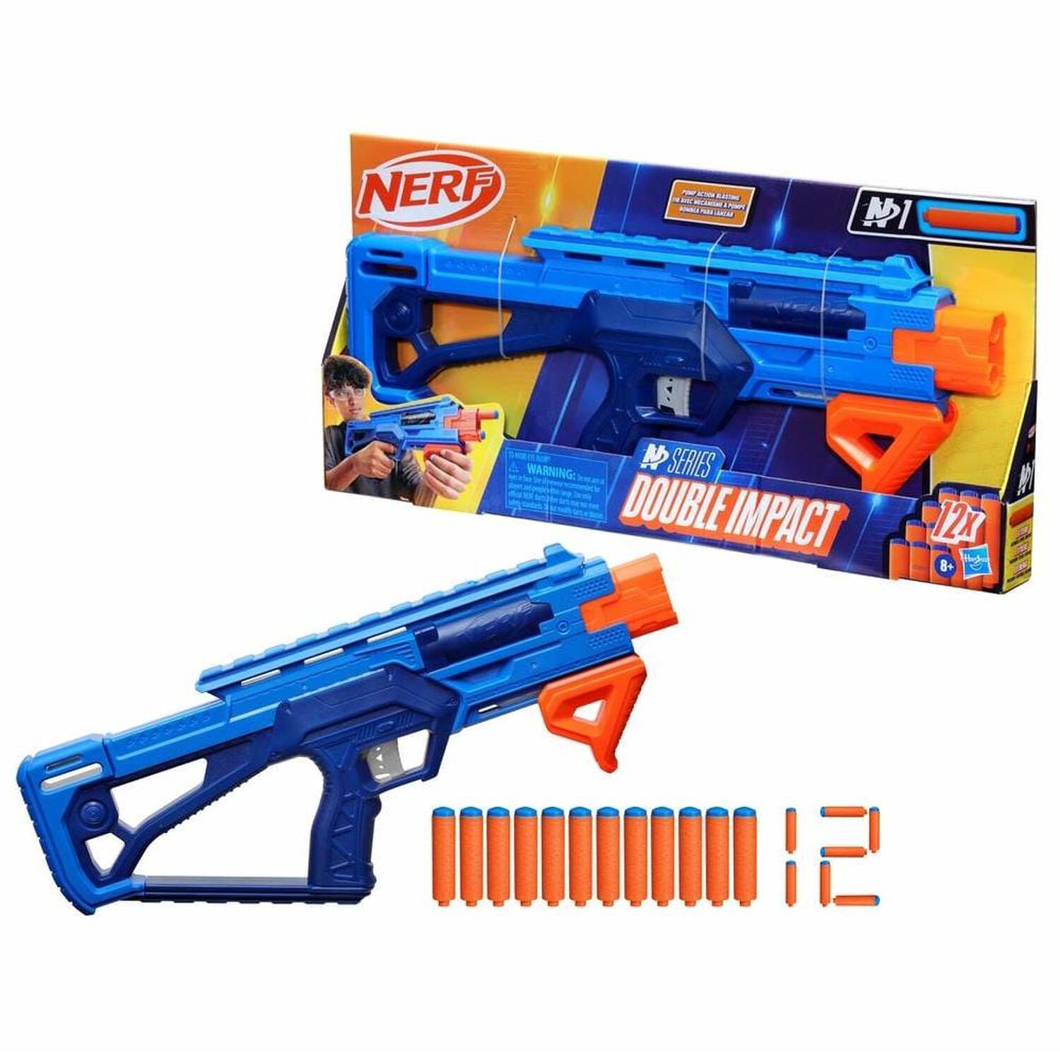 Lanzador Nerf N Series Double Impact 12 Dardos image number 1.0