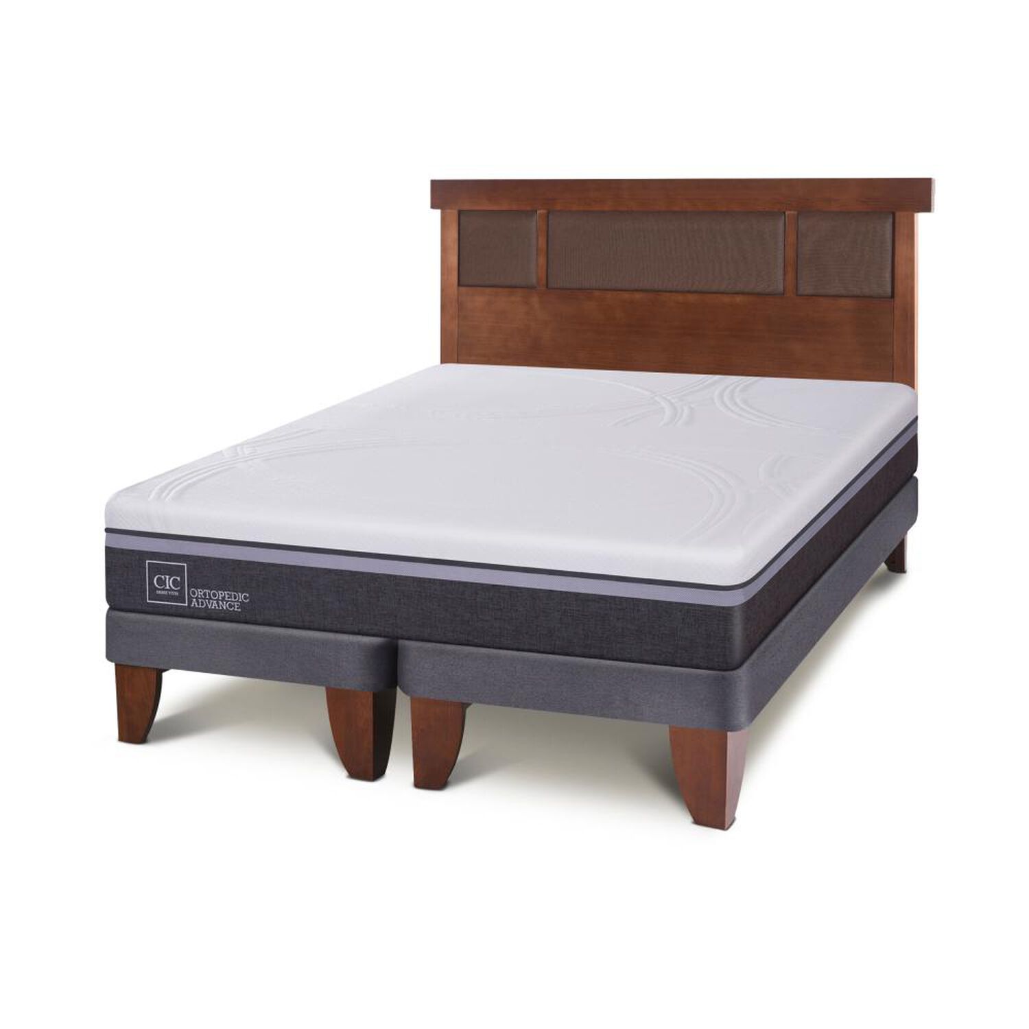 Cama Europea Cic Ortopedic Advance / 2 Plazas / Base Dividida + Respaldo image number 1.0
