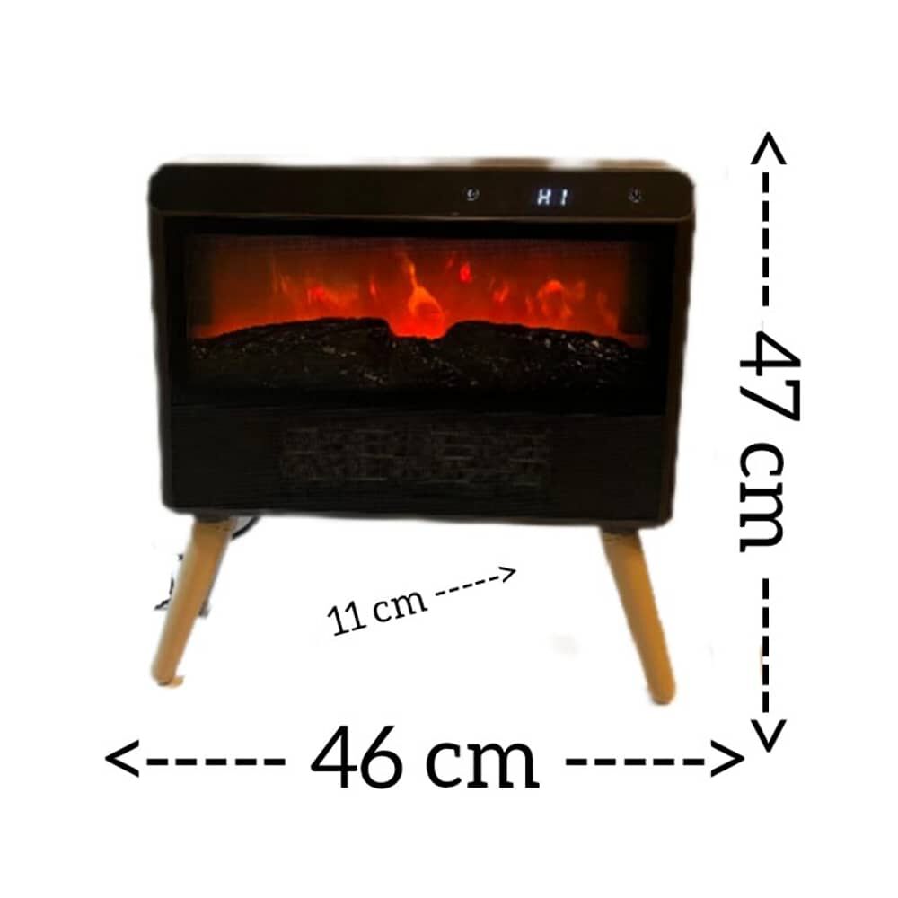 Chimenea El&eacute;ctrica Vintage Control Remoto Efecto Llama Real 3 D image number 1.0