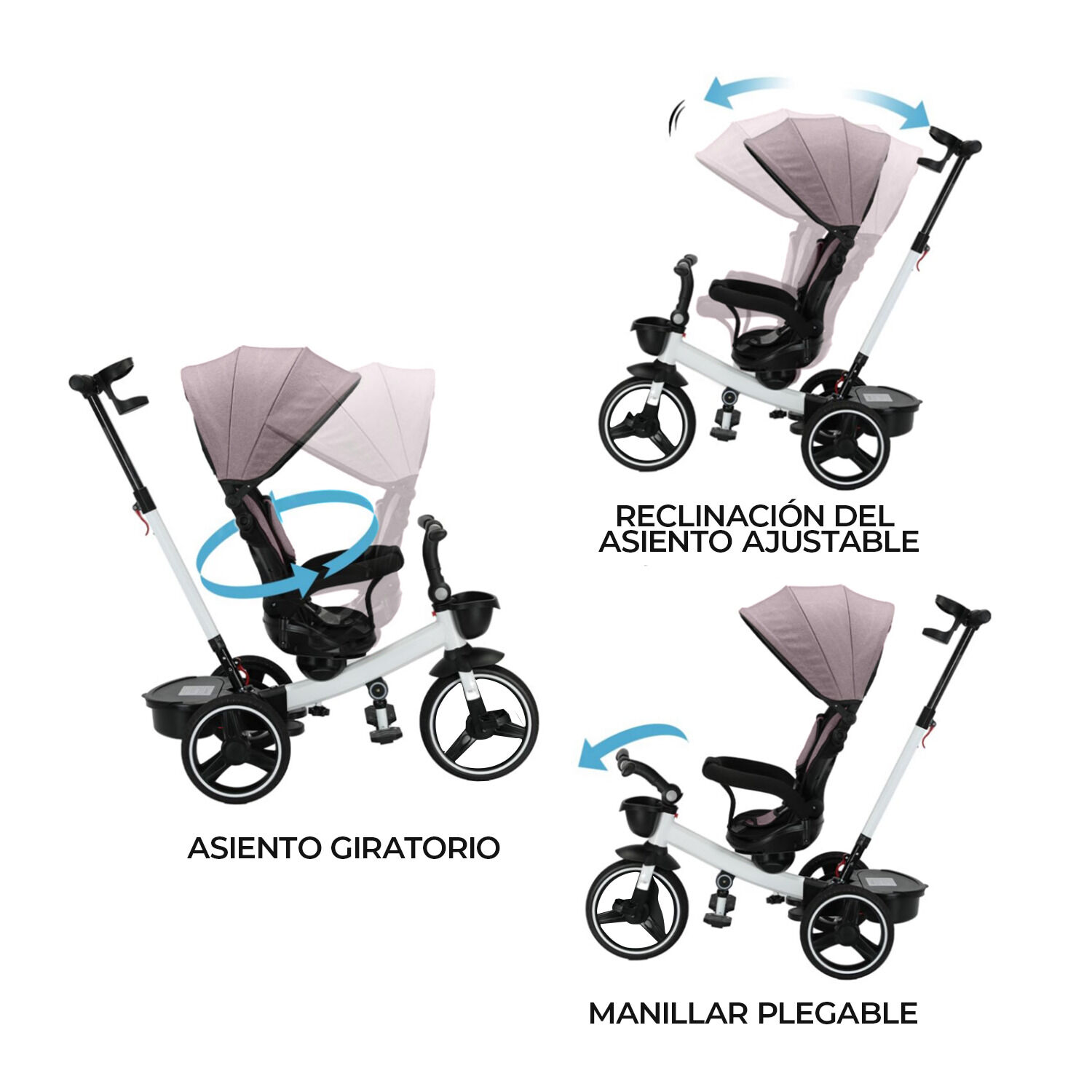 Triciclo 4 En 1 Plegable Reclinable 360 image number 3.0