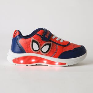 Zapatilla Luces Ni&ntilde;o Velcro Spiderman Ojos Rojo Marvel