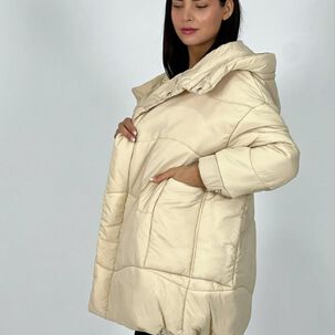 Parka Acolchada Doble Cierre Liviana Beige Enigmática Boutique