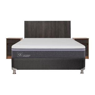 Box Spring Cic Ortopedic Advance B5 Black / 2 Plazas / Base Normal + Set De Maderas