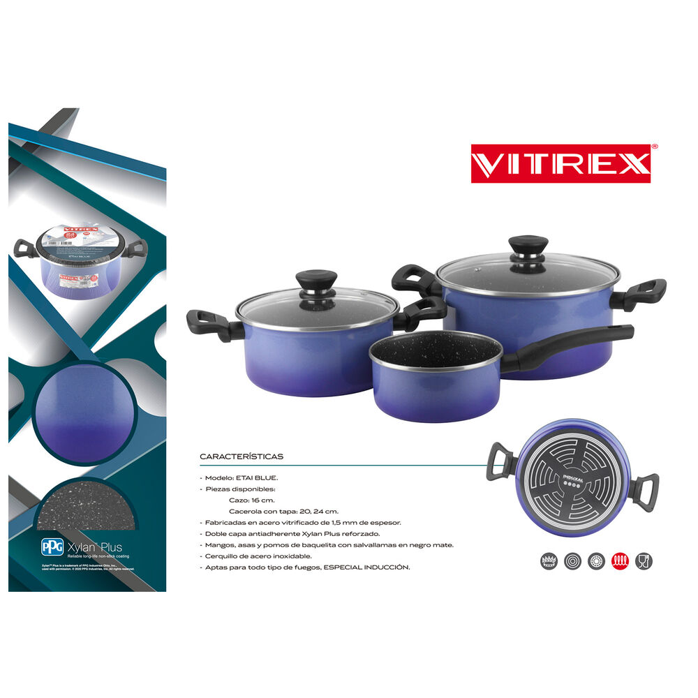 Olla De Acero Vitrex Etai Blue 20cm image number 3.0