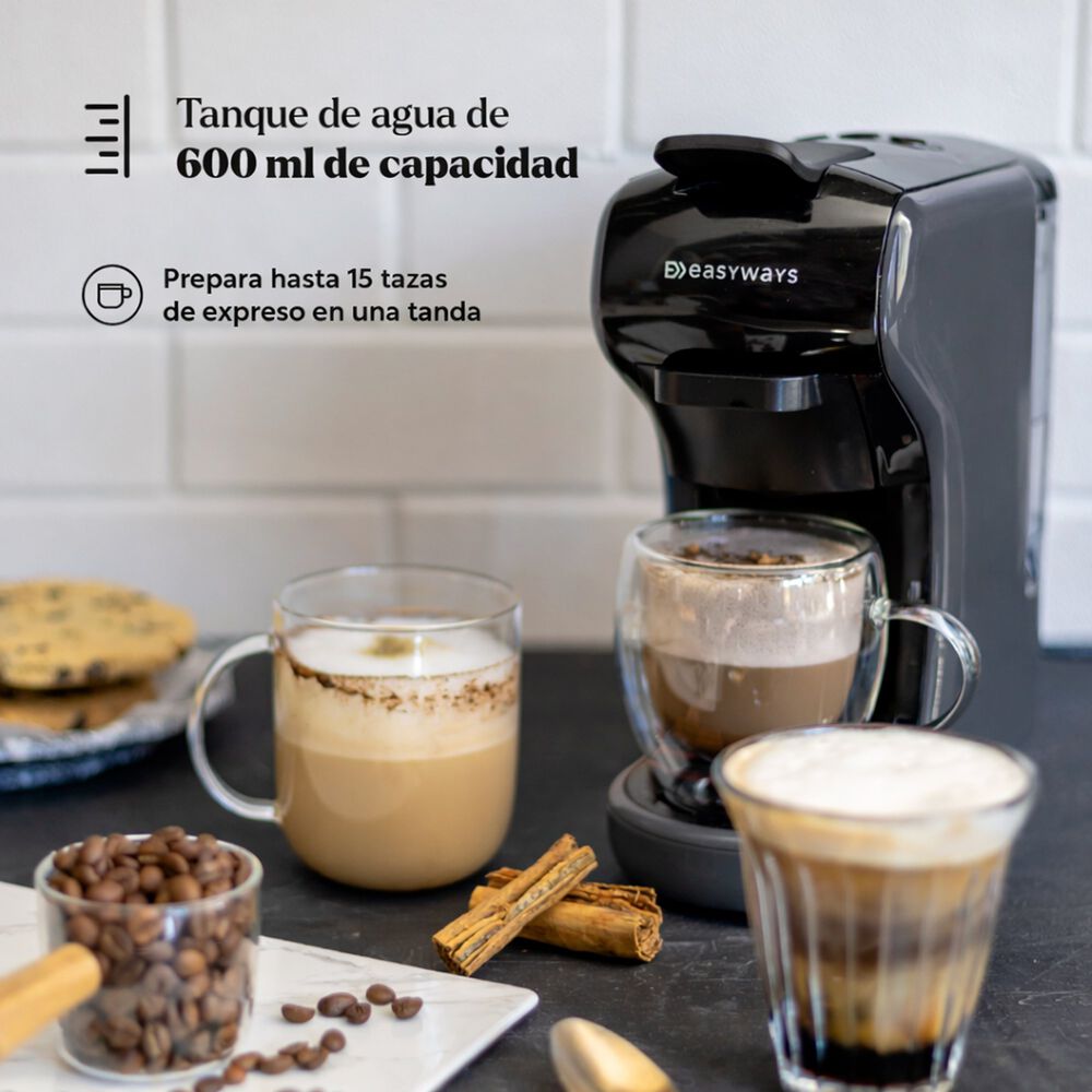 Cafetera C&aacute;psulas Espresso Milano Coffee 3en1 Gris Easyways image number 3.0