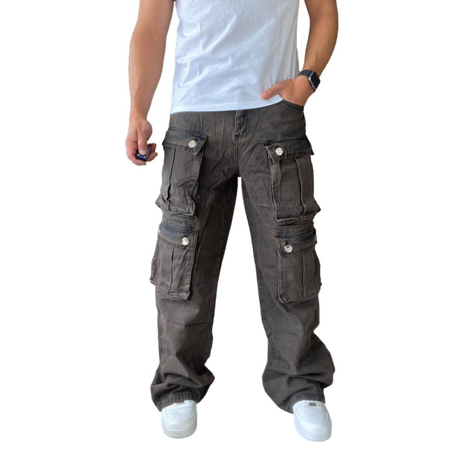 Jeans Di&aacute;bolo Cargo Ancho Wide Leg Hombre image number 21.0