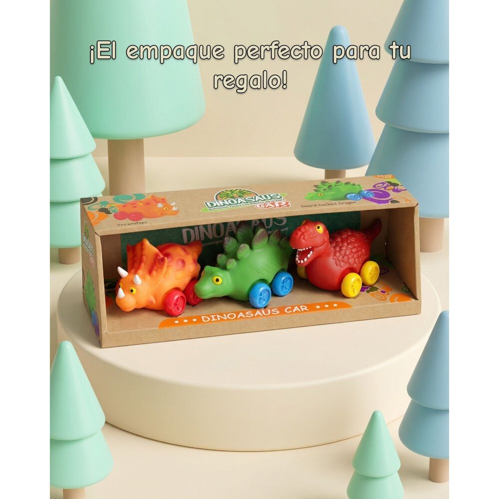 Pack Juguetes Autos De Dinosaurios Para Ni&ntilde;os image number 4.0