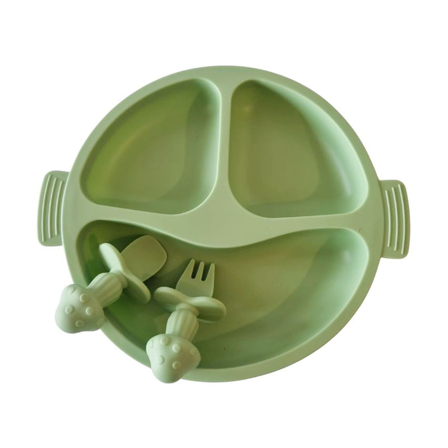 Set Plato + Servicios Silicona Bebe Vajilla De Aprendizaje image number 0.0