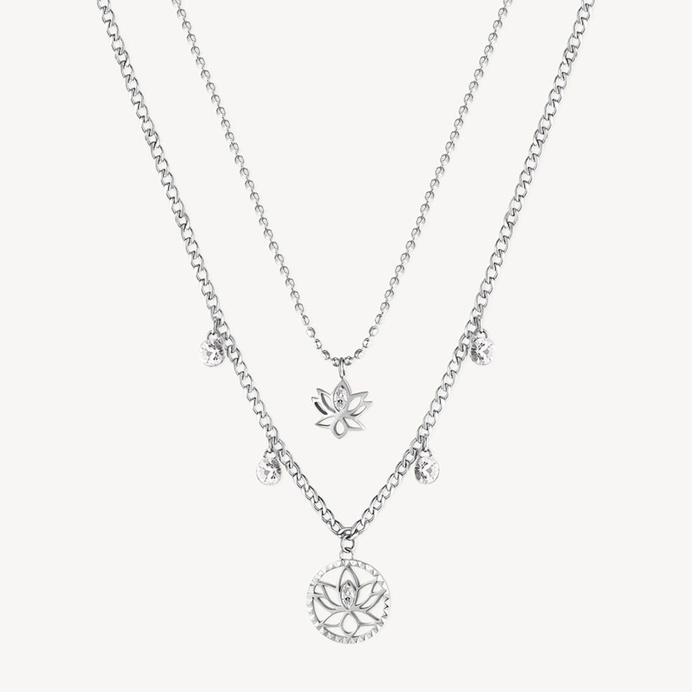 Collar Doble Brosway Bhkn064 Plateado Mujer image number 0.0