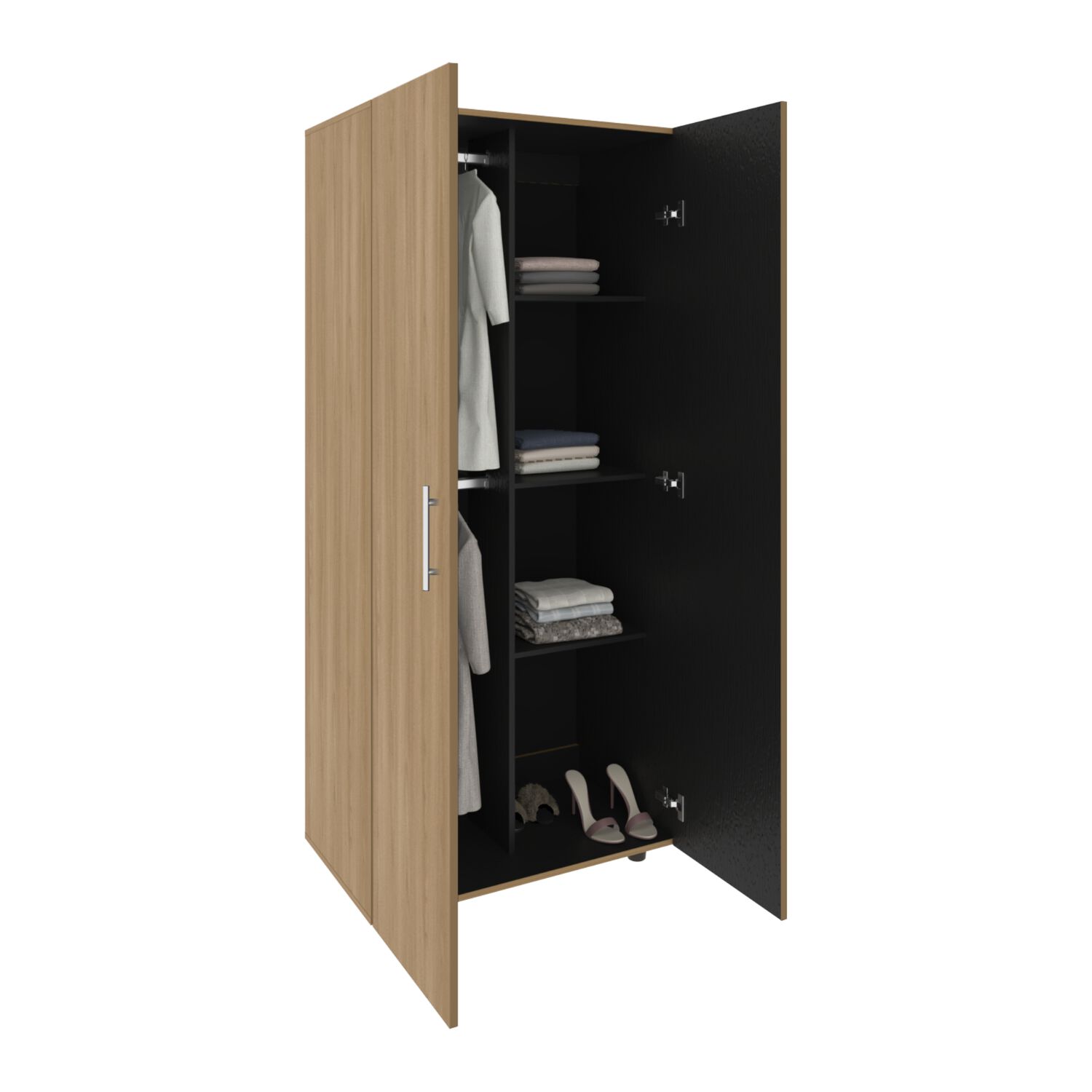 Closet 2 Puertas Fm Melamina Caf&eacute; Claro Y Blanco 180x80x48 Cm image number 1.0