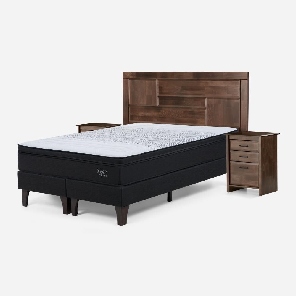 Cama Europea Rosen Tempo / King / Base Dividida + Set de Maderas Dolce image number 1.0