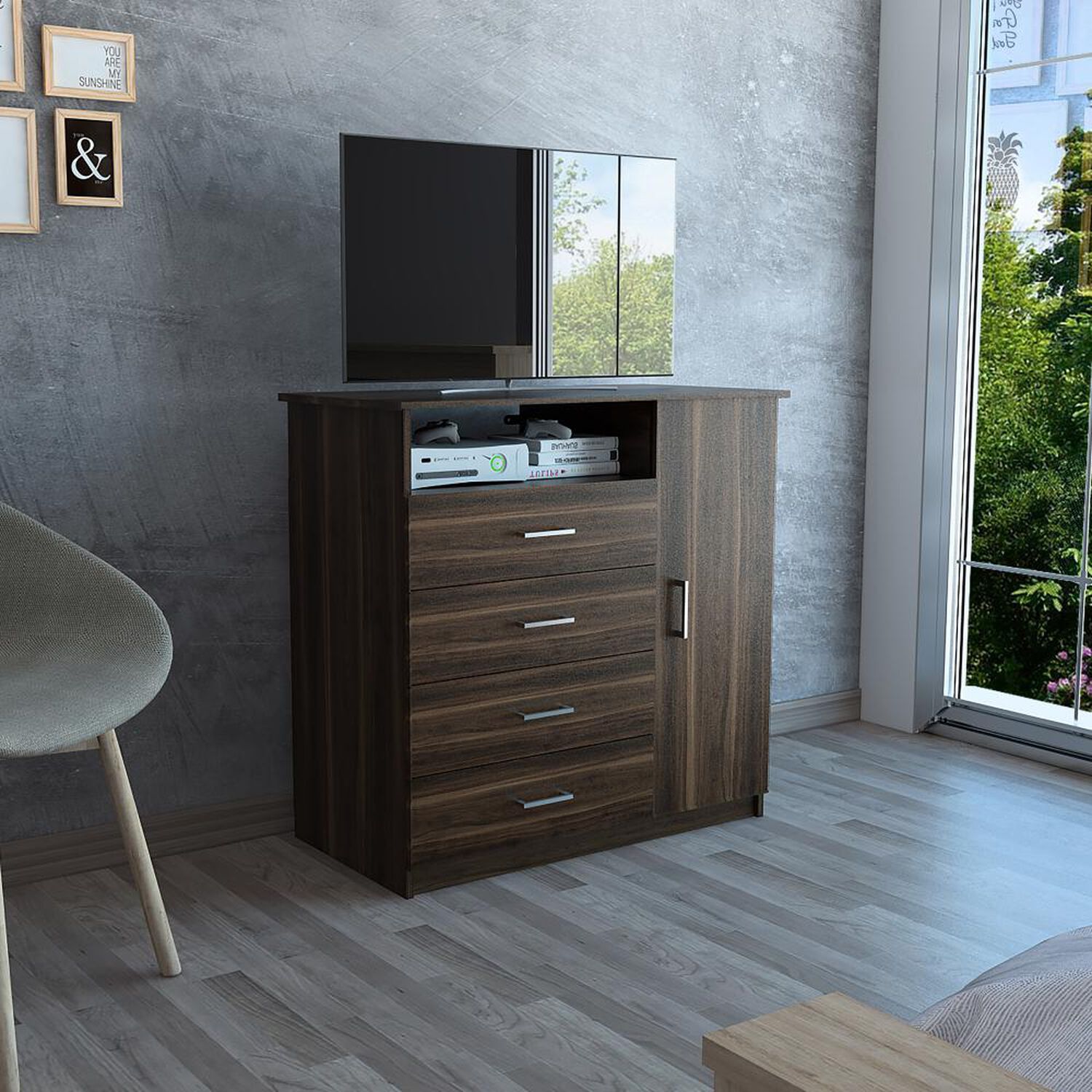 Comoda Tuhome Z-91 / 1 Puerta / 4 Cajones image number 4.0