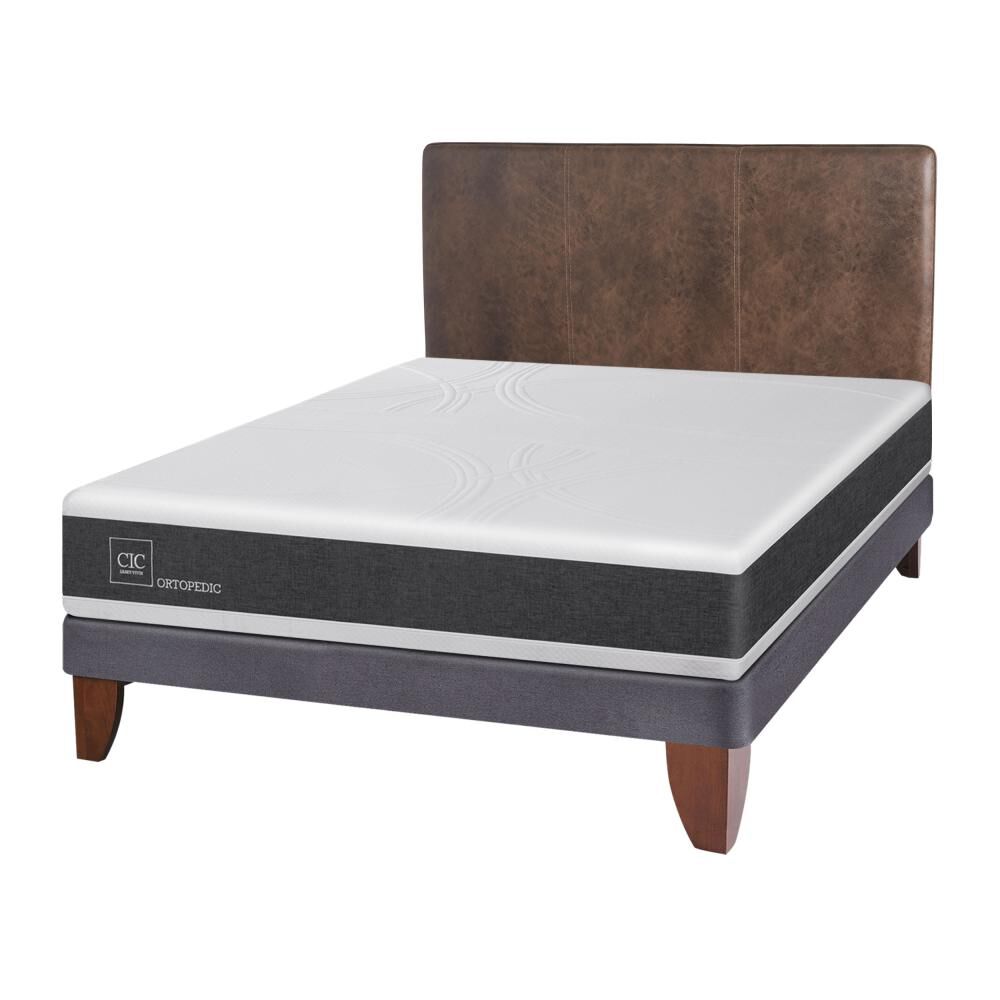 Cama Europea Cic Ortopedic / 2 Plazas / Base Normal + Respaldo image number 1.0