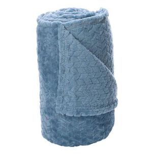 Frazada Andes Jacquard Flannel Azul 2 Plaza