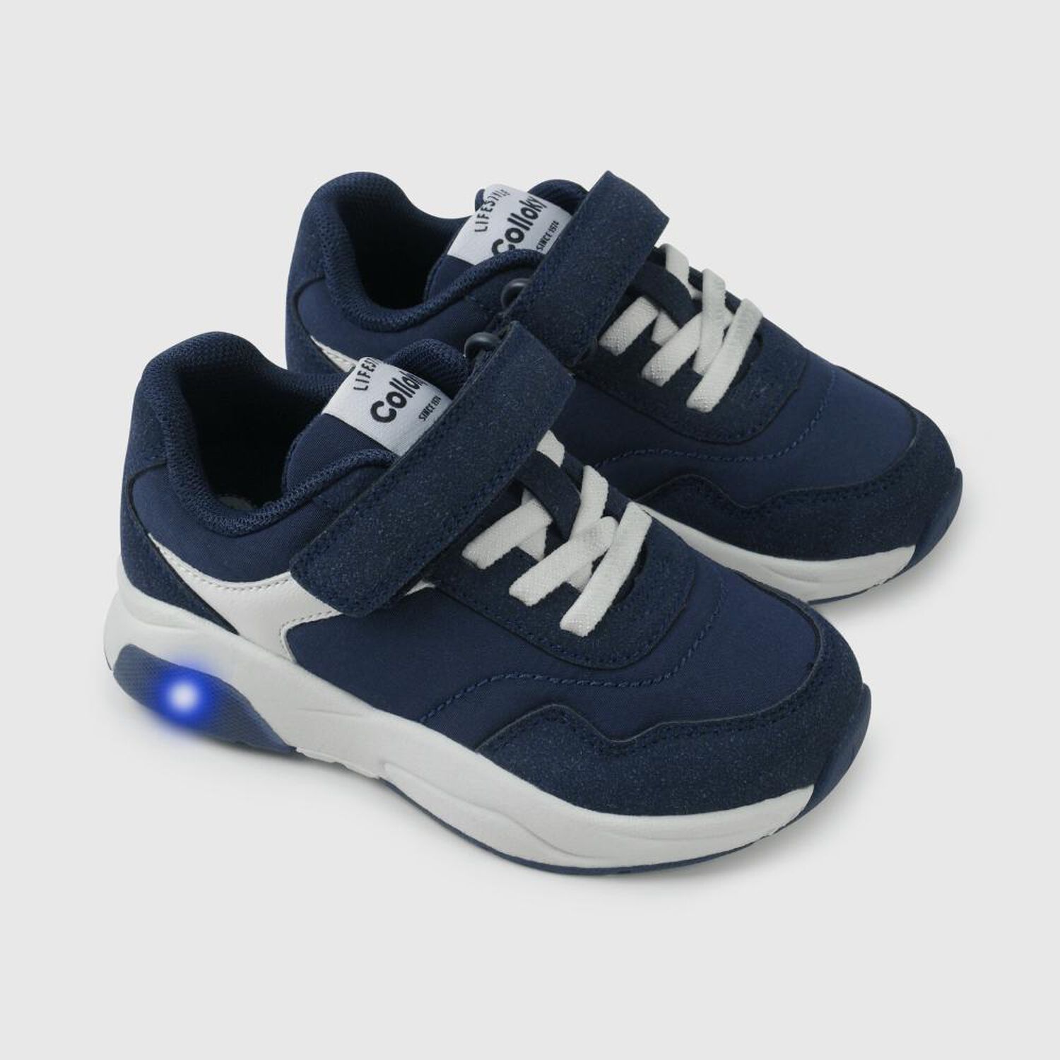 Zapatilla Infantil Con Luces Ni&ntilde;o Colloky Azul Marino image number 0.0