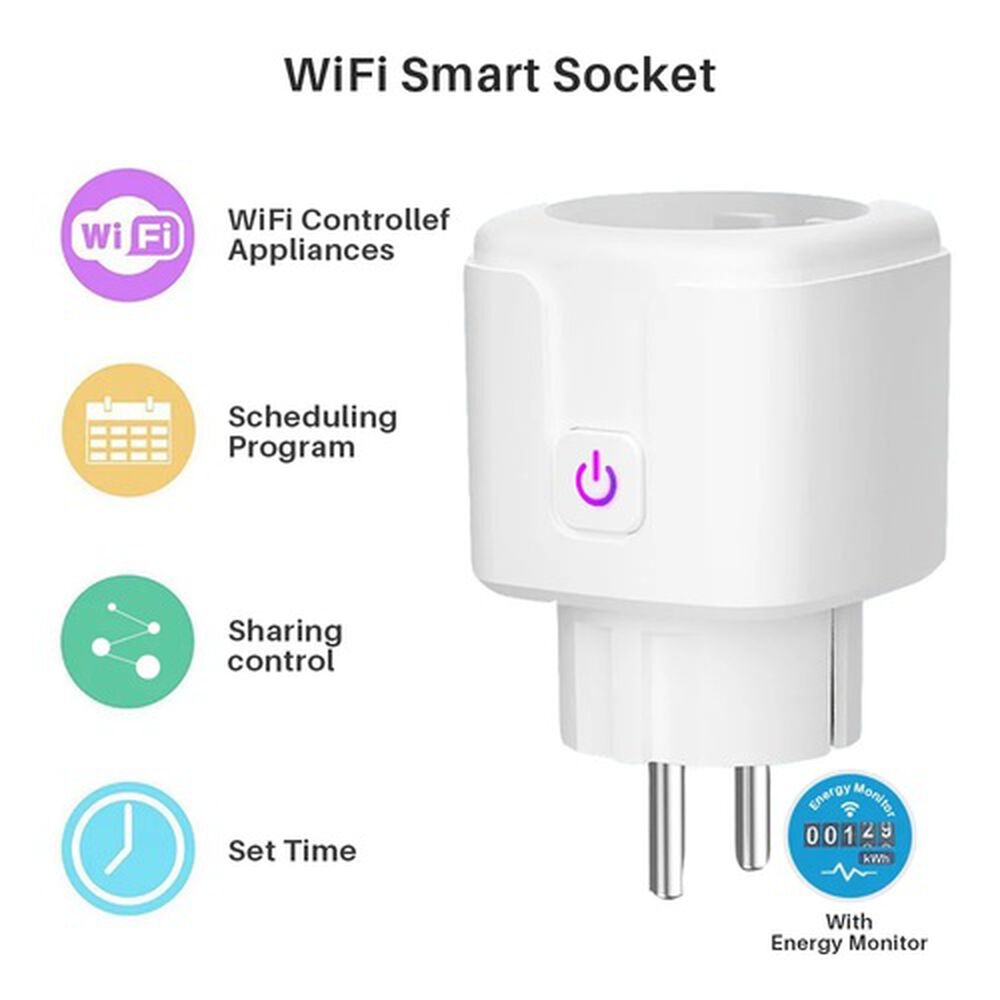 Enchufe Inteligente Wifi Alexa Compatible Google Home Para Programar Por Internet image number 3.0