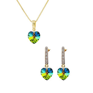 Conjunto Romance Gold Cristales Genuinos Vitral Medium