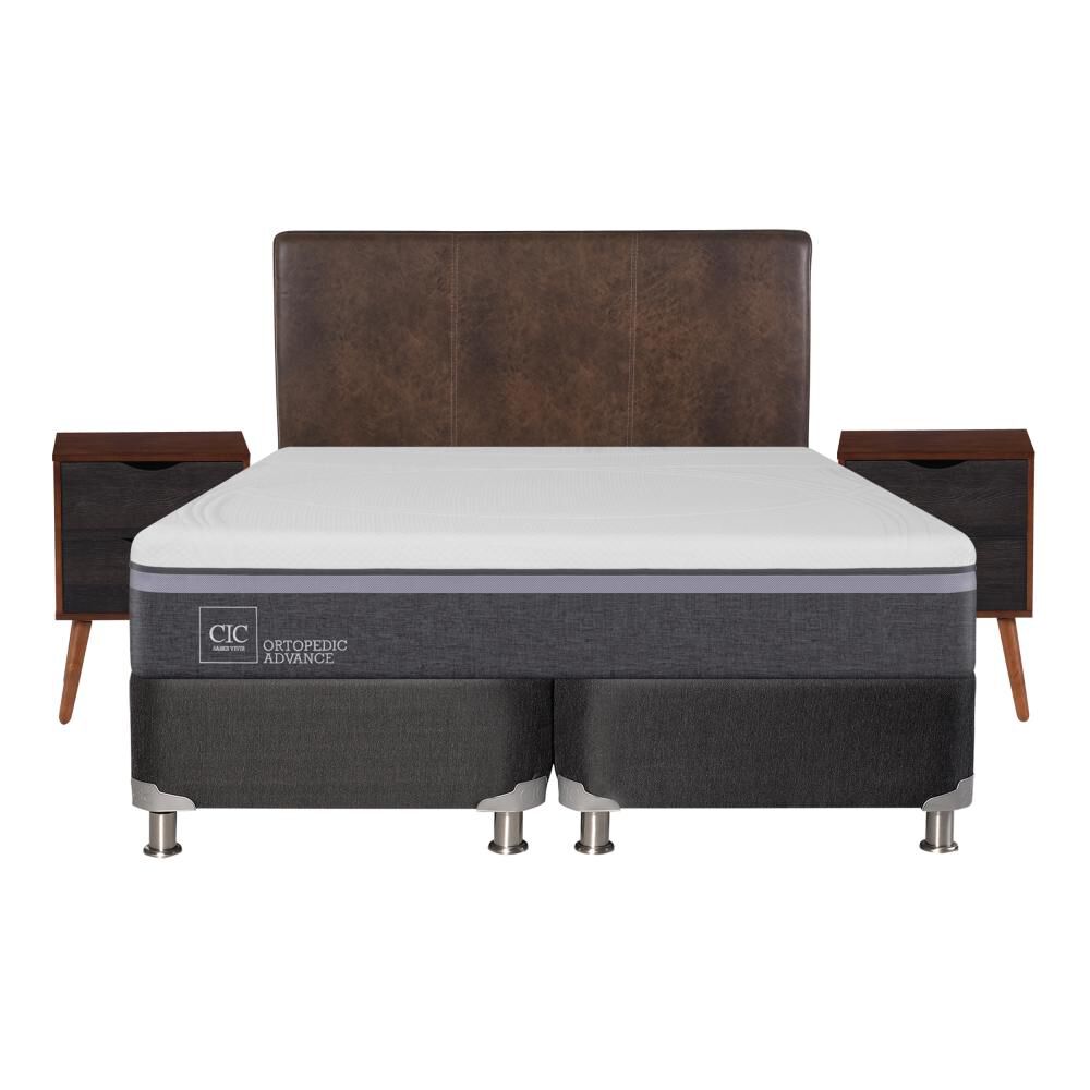 Box Spring Cic Ortopedic / King / Base Dividida + Set De Maderas image number 0.0
