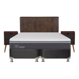 Box Spring Cic Ortopedic / King / Base Dividida + Set De Maderas
