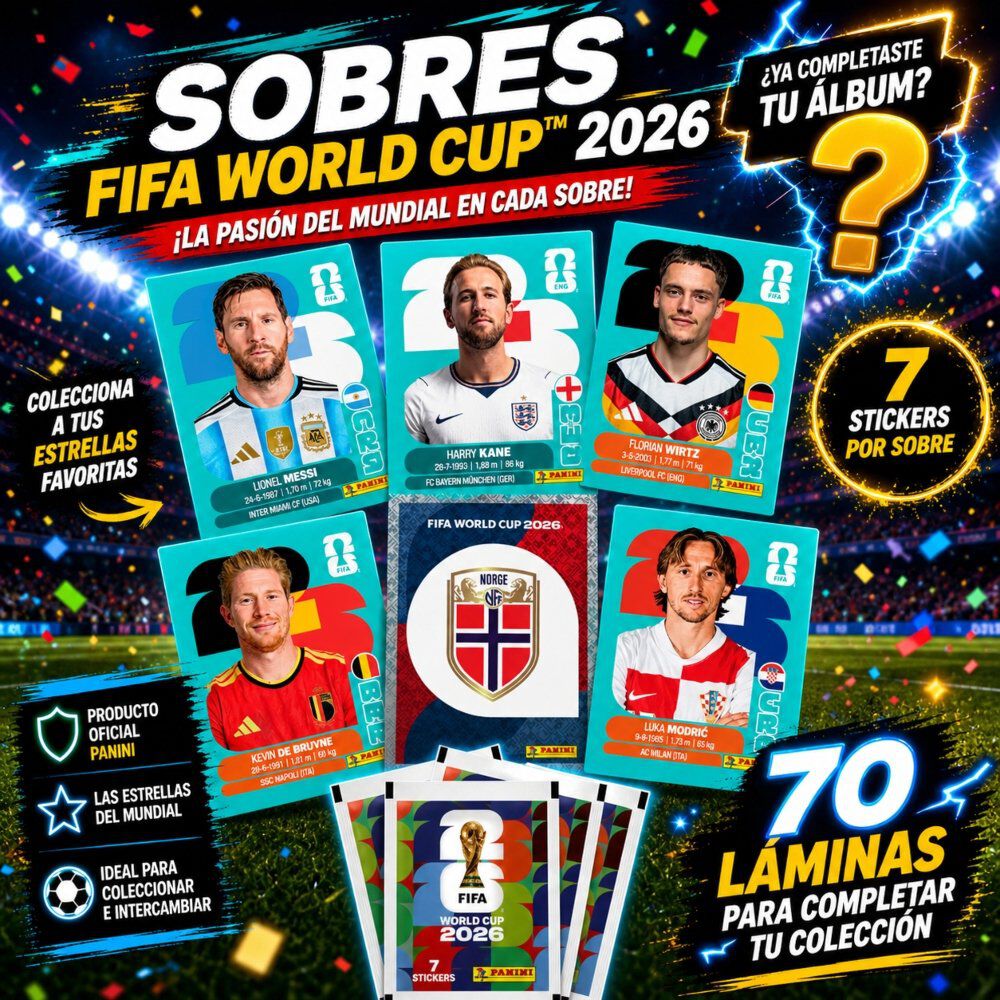 Pack &Aacute;lbum Mundial Fifa 2026 + 10 Sobres (70 L&aacute;minas) image number 8.0