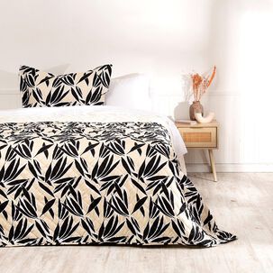 Quilt Estampado Sherpa 1.5 Plazas Leaves