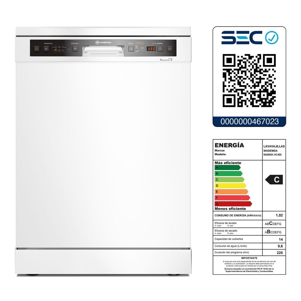 Lavavajillas Mademsa 14 Cubiertos Blanco 14 Bzg image number 2.0