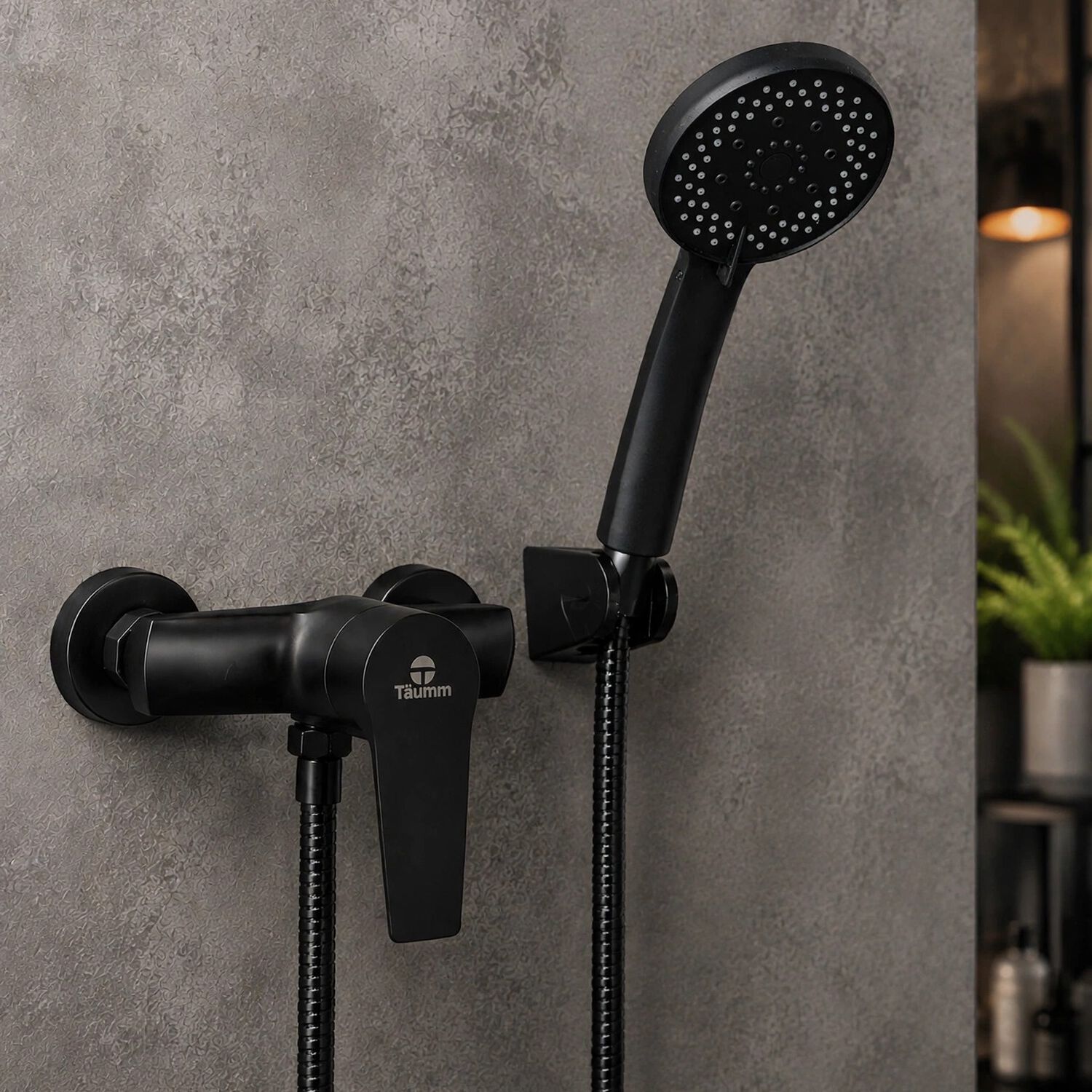 Monomando Llave Grifo Para Ducha Modelo Notte Marca Taumm Color Negro image number 0.0