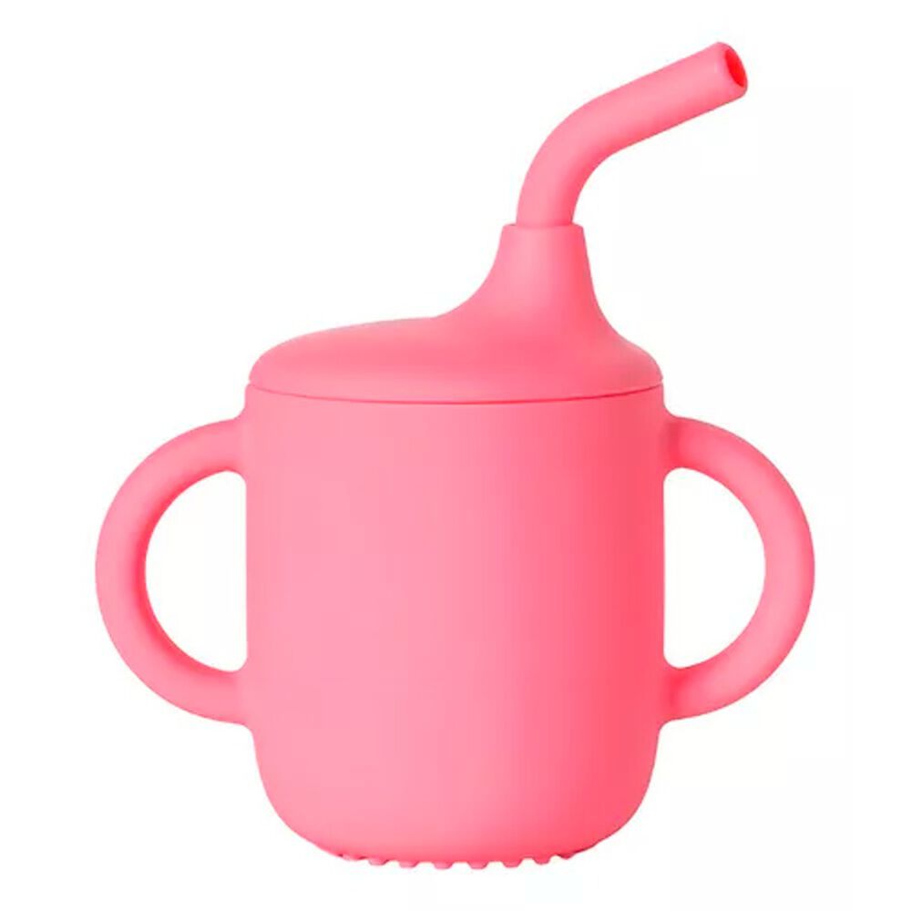 Vaso De Silicona Con Bombilla Para Beb&eacute;s Rosado image number 0.0