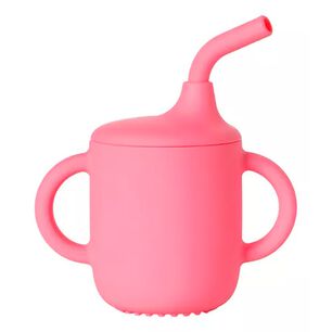 Vaso De Silicona Con Bombilla Para Beb&eacute;s Rosado