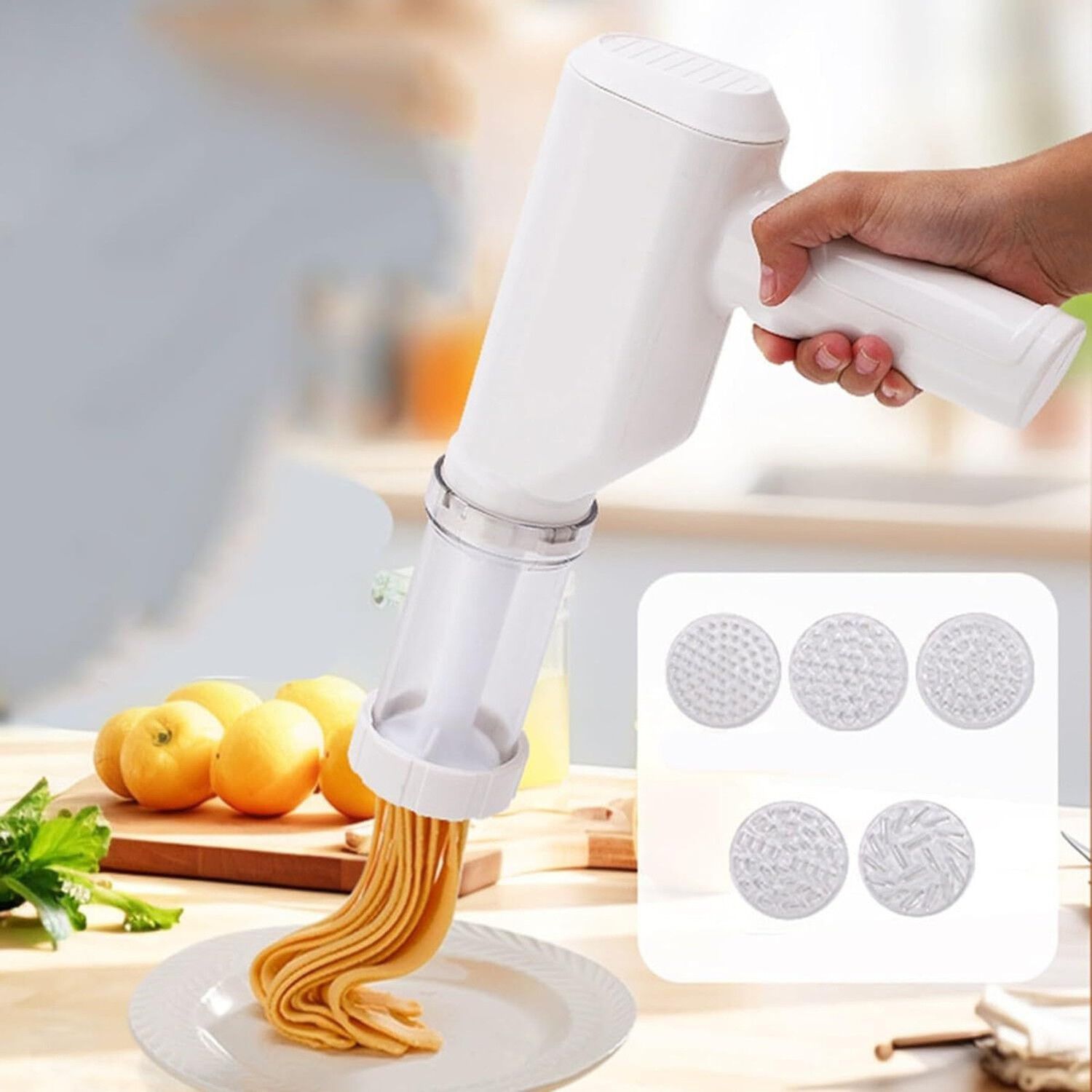 M&aacute;quina Pasta El&eacute;ctrica Usb Acero Inoxidable Blanca image number 2.0