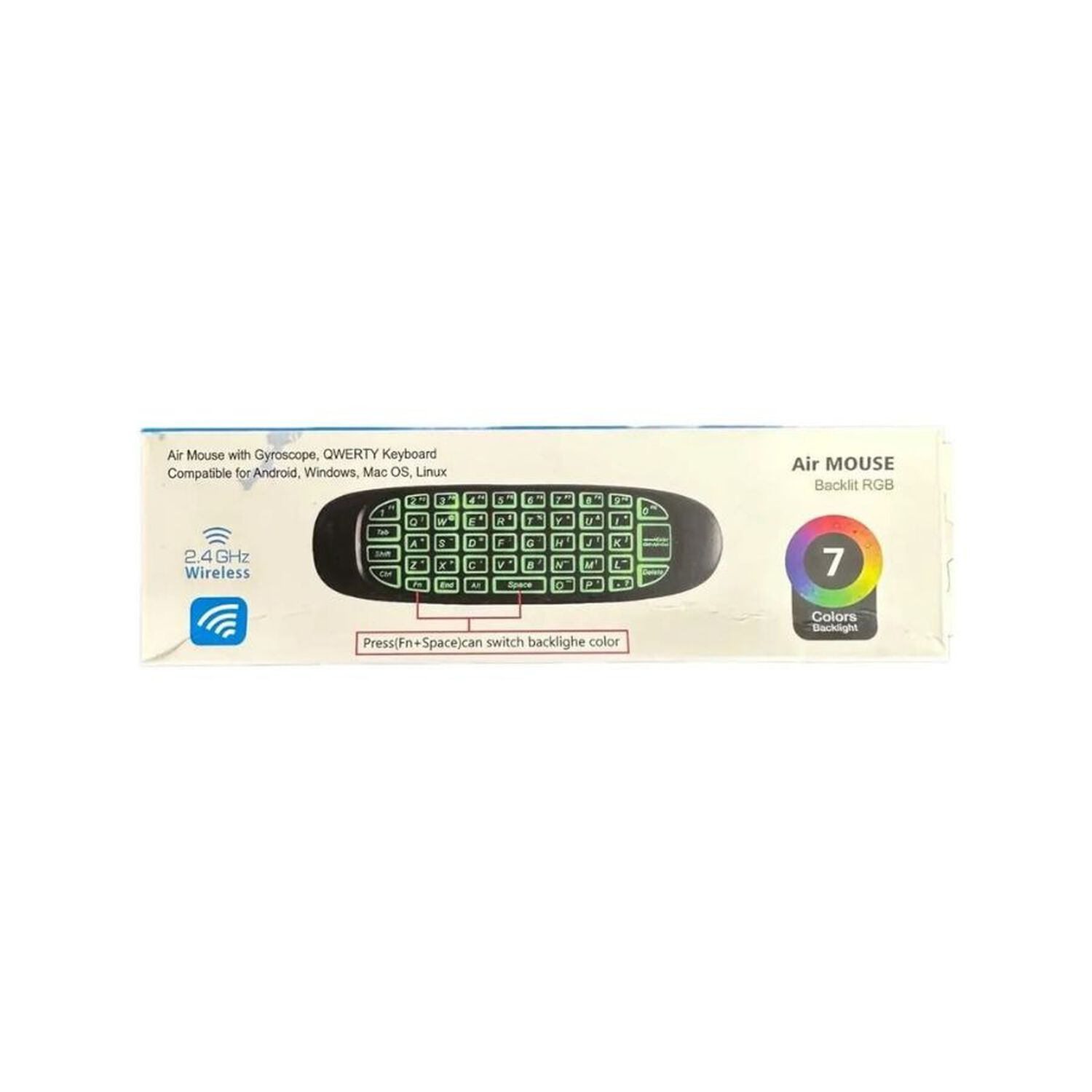 Air Mouse Teclado Qwerty Inal&aacute;mbrico Rgb 7 Colores Smart Tv Pc image number 1.0