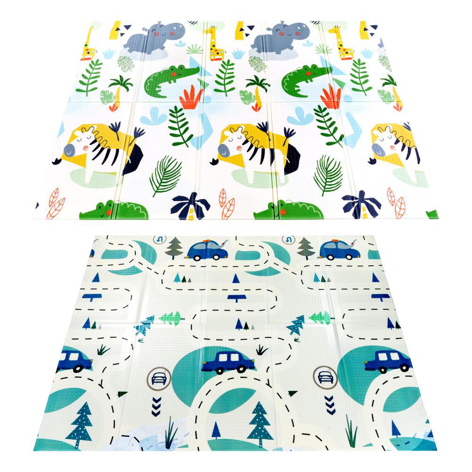 Alfombra Antigolpes Bebesit Infantil Plegable Con Bolso 180X120 Auto Y Jungla image number 0.0