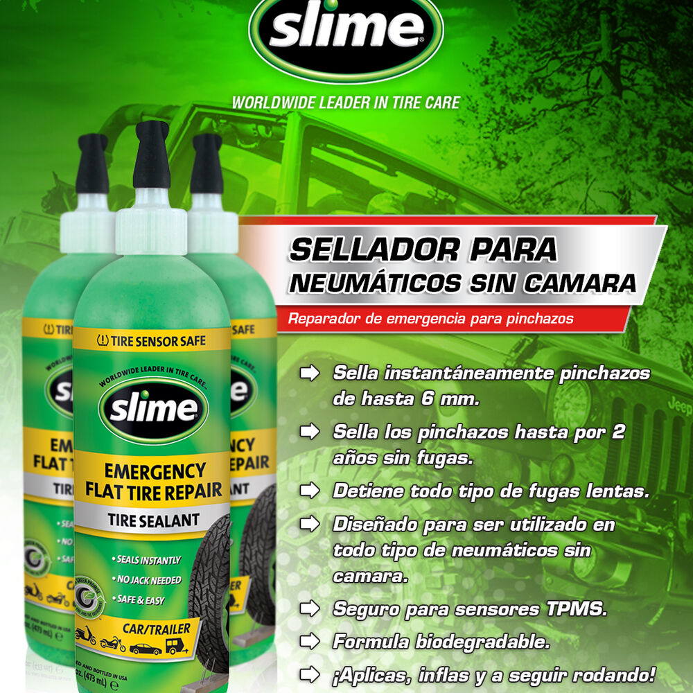 Sellador Y Reparador Para Neumáticos Sin Cámara 20 Oz Slime image number 2.0