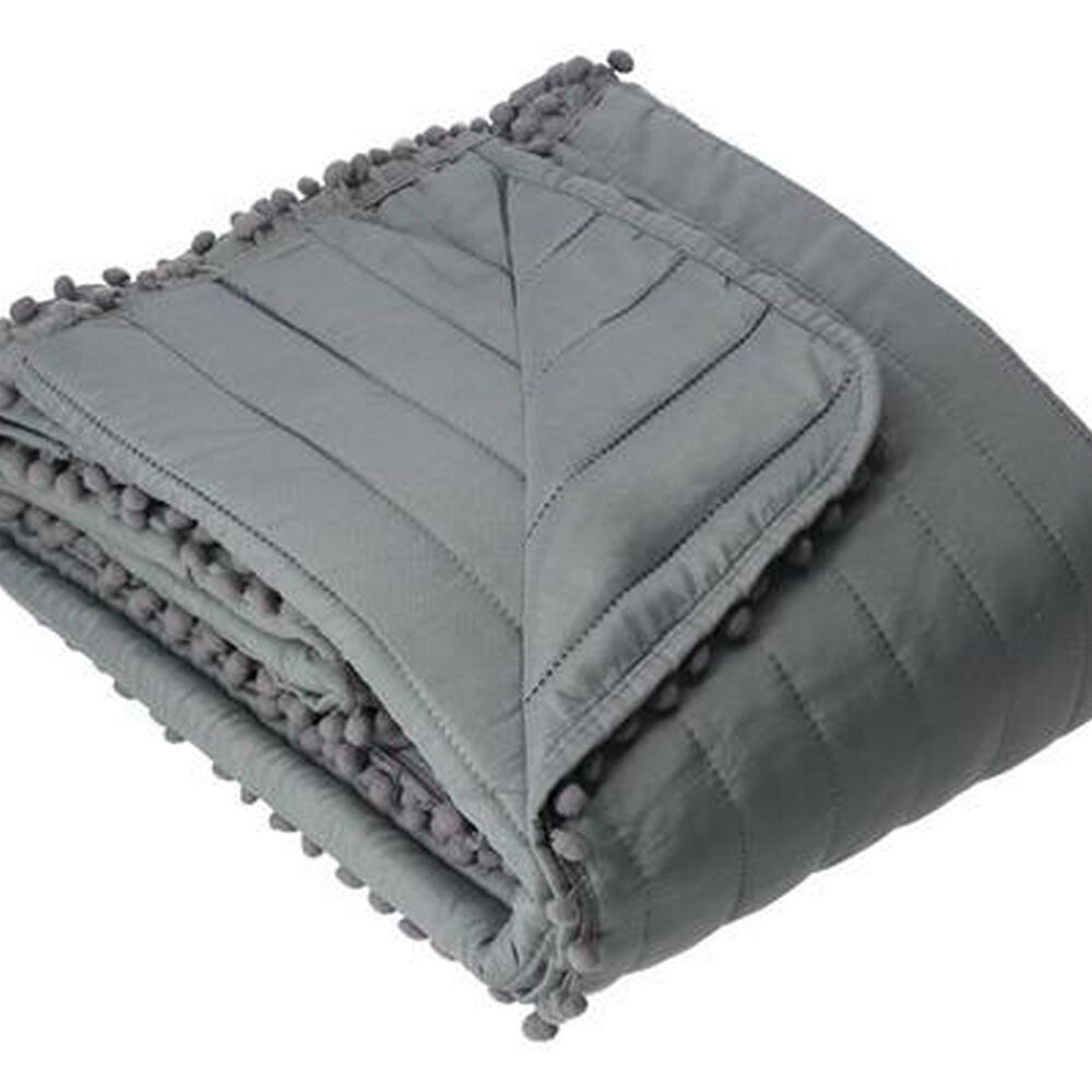 Quilt Andes Pom Pom Gris King image number 5.0