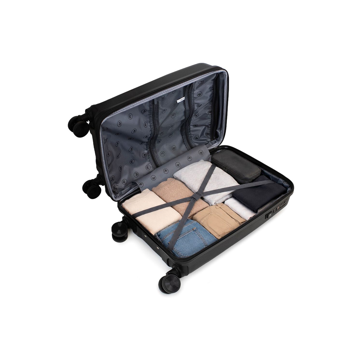 Pack Maleta Cabina 10kg Slay Negra + Neceser Spark Rosado Fila image number 3.0