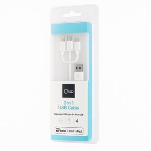 Cable Usb 3 En 1 Mlab Multi Conector 1m Blanco