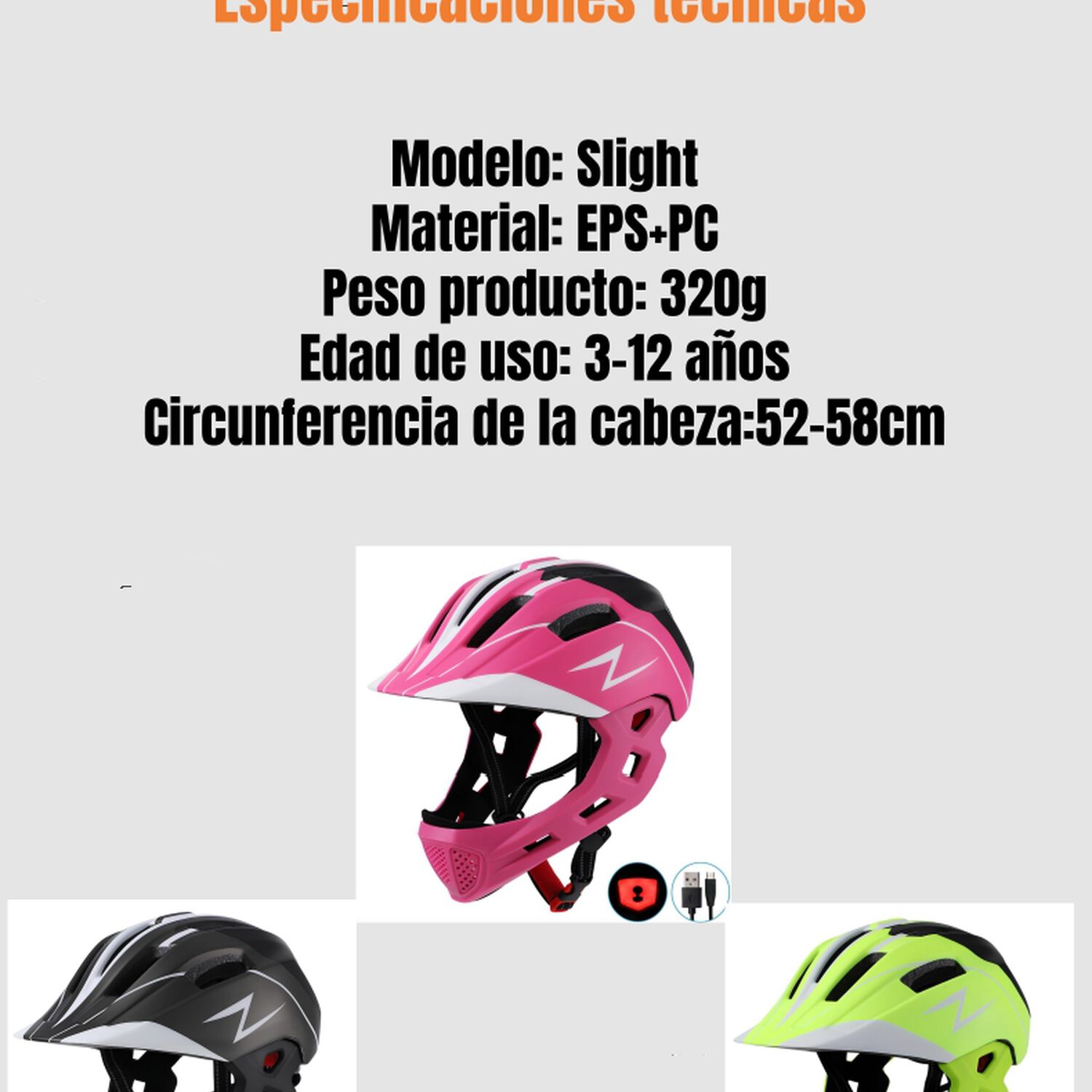 Casco Integral Infantil Bici 2 En 1 Slight Negro Lubabycas image number 7.0