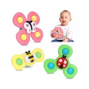 Juguetes Giratorios Pack X3 Spinner Con Ventosas Para Bebe