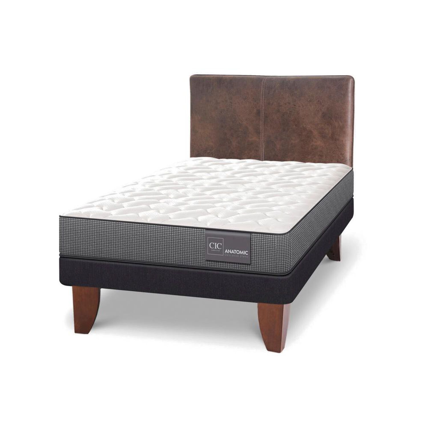 Cama Europea Cic Anatomic / 1.5 Plazas / Base Normal + Respaldo image number 1.0