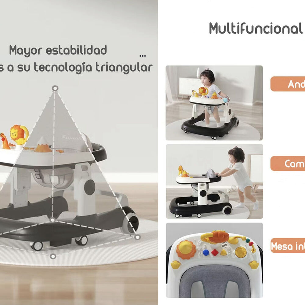 Andador Con Apoya Pies Y M&aacute;s Accesorios Negro Lubabycas image number 3.0