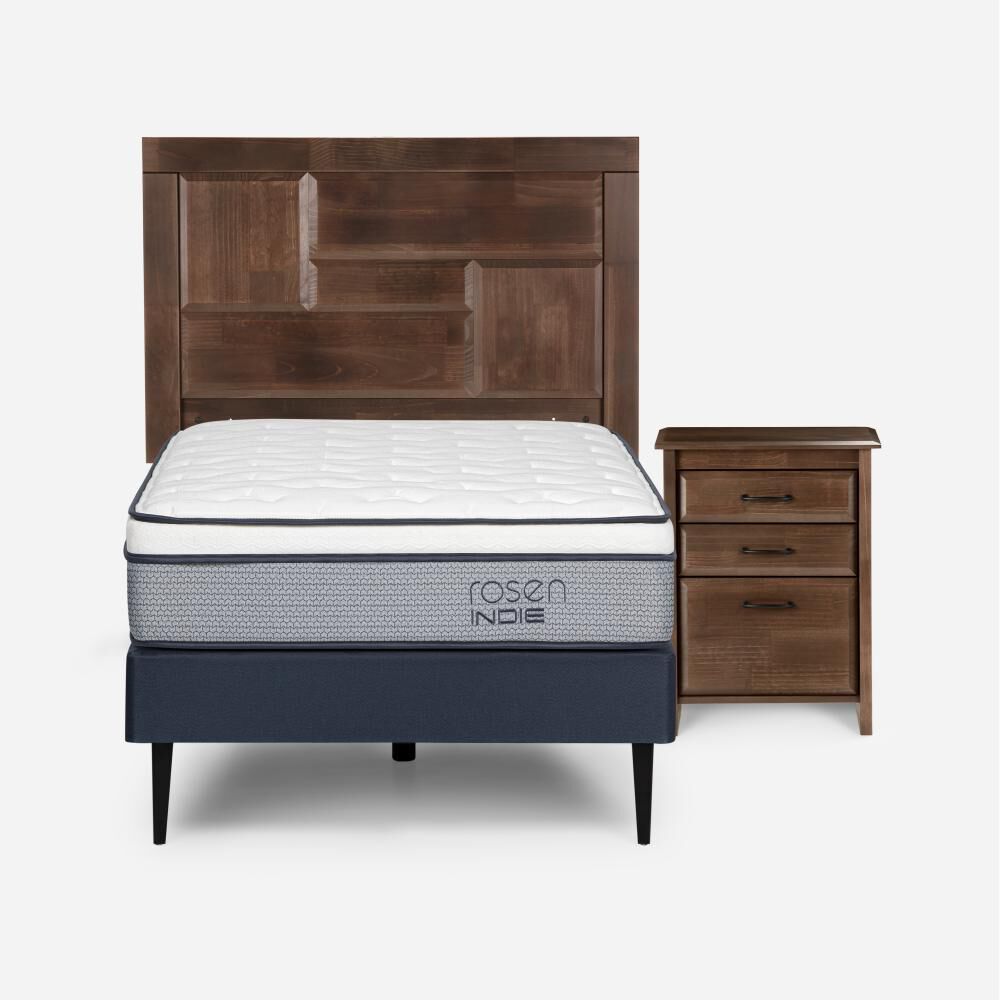 Cama Europea Rosen Indie / 1 Plaza / Base Normal + Set de Maderas Dolce image number 0.0