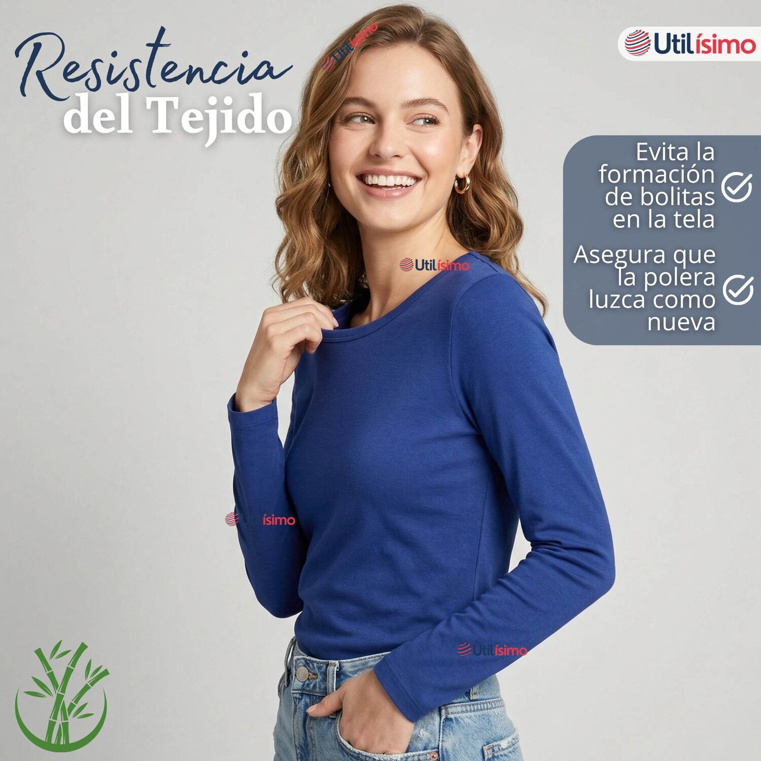 Pack 6 Camisetas Poleras Bamb&uacute; Primera Capa Manga Larga Colores Surtidos Mujer image number 7.0