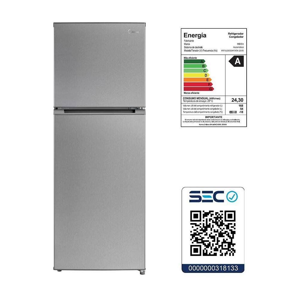 refrigerador midea mrfs 2260s294fwen no frost 222 litros